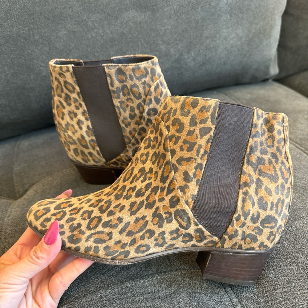 Golden Goose Dana Leopard Brown Boots Ankle Low Heel Booties - Picture 2 of 14